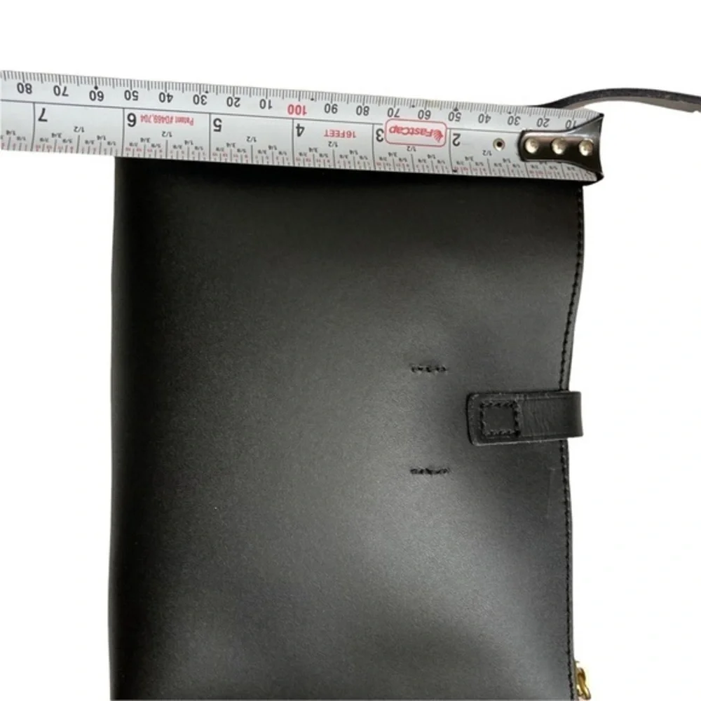 J. Crew smooth black leather crossbody bag